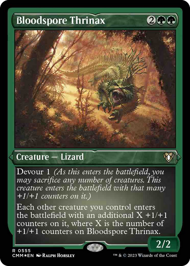 Bloodspore Thrinax (Foil Etched) [Commander Masters] | Exor Games Bridgewater