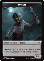 Timeless Dragon // Zombie (0007) Double-Sided Token [Aetherdrift Tokens] | Exor Games Bridgewater