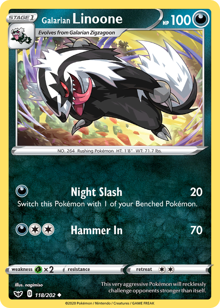 Galarian Linoone (118/202) [Sword & Shield: Base Set] | Exor Games Bridgewater