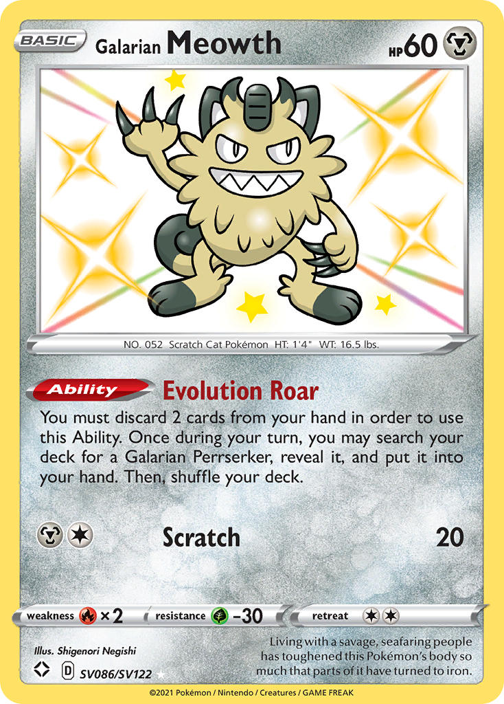Galarian Meowth (SV086/SV122) [Sword & Shield: Shining Fates] | Exor Games Bridgewater