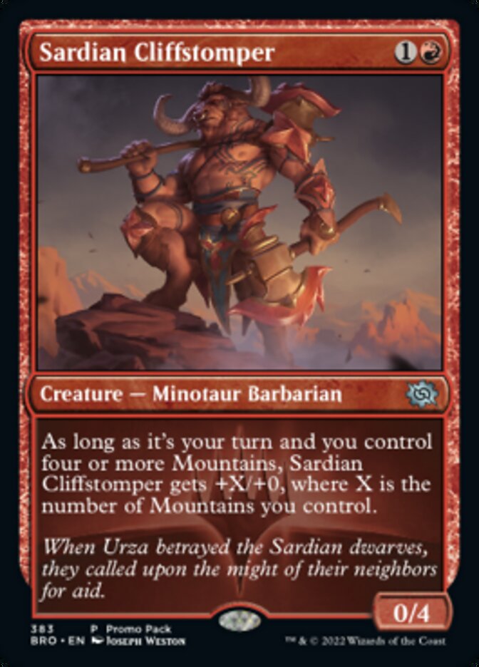 Sardian Cliffstomper (Promo Pack) [The Brothers' War Promos] | Exor Games Bridgewater