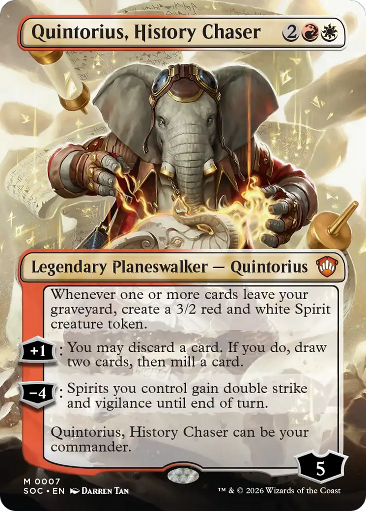 Quintorius, History Chaser (Borderless) [Secrets of Strixhaven Commander] | Exor Games Bridgewater
