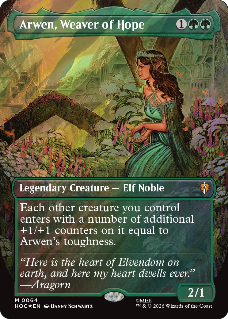 Arwen, Weaver of Hope (Borderless) (Surge Foil) [The Hobbit: Eternal-Legal] | Exor Games Bridgewater