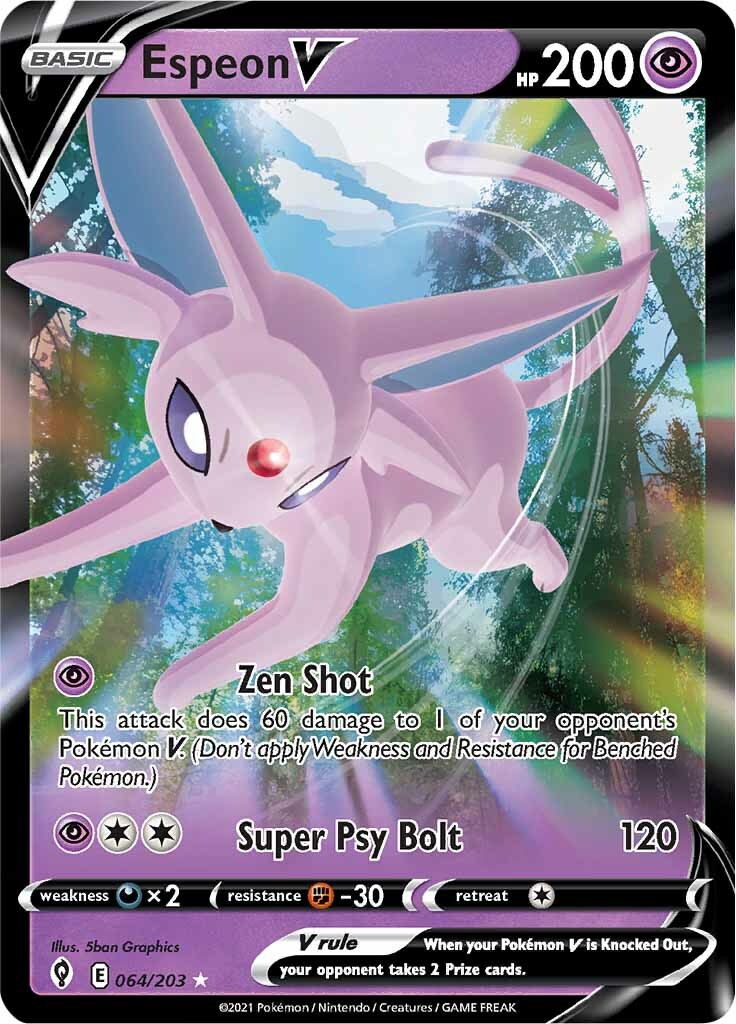 Espeon V (064/203) [Sword & Shield: Evolving Skies] | Exor Games Bridgewater