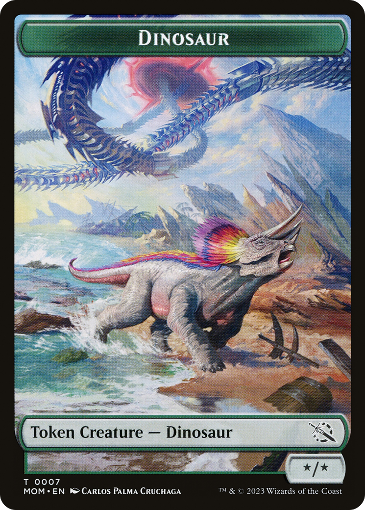 Treasure (20) // Dinosaur Double-Sided Token [March of the Machine Tokens] | Exor Games Bridgewater