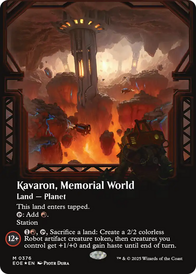 Kavaron, Memorial world (Borderless) (Galaxy Foil) [Edge of Eternities] | Exor Games Bridgewater