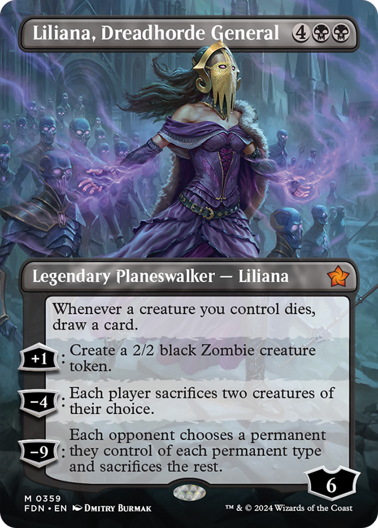 Liliana, Dreadhorde General (Borderless) [Foundations] | Exor Games Bridgewater