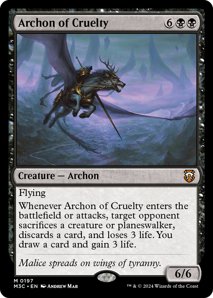 Archon of Cruelty (Ripple Foil) [Modern Horizons 3 Commander] | Exor Games Bridgewater