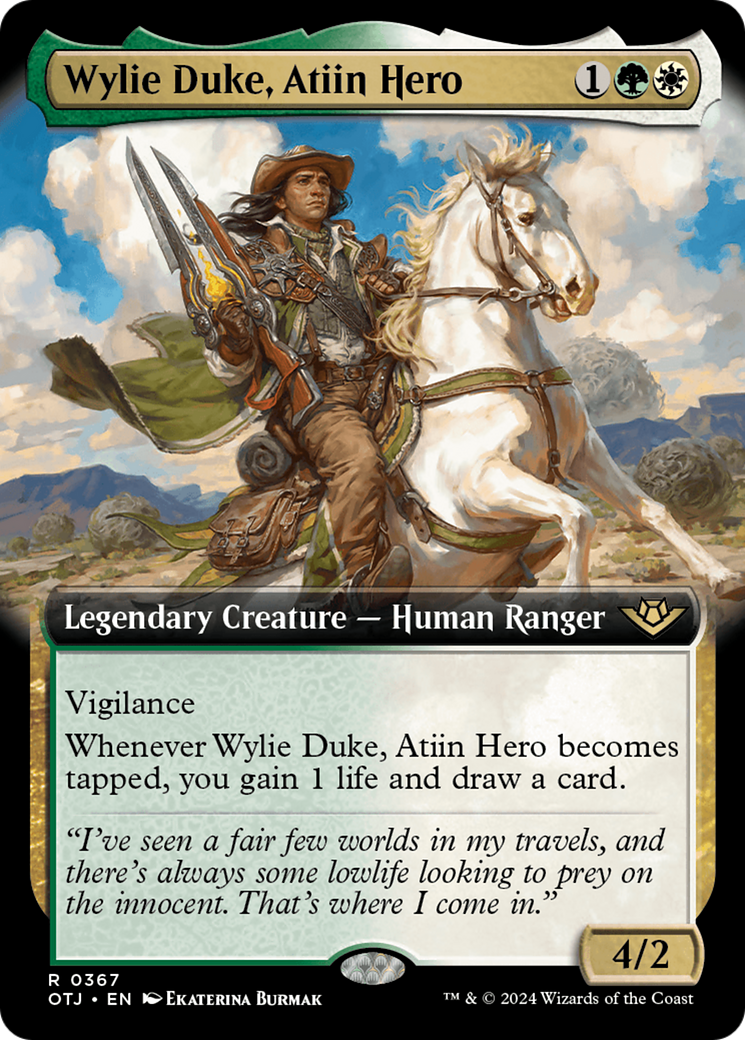 Wylie Duke, Atiin Hero (Extended Art) [Outlaws of Thunder Junction] | Exor Games Bridgewater