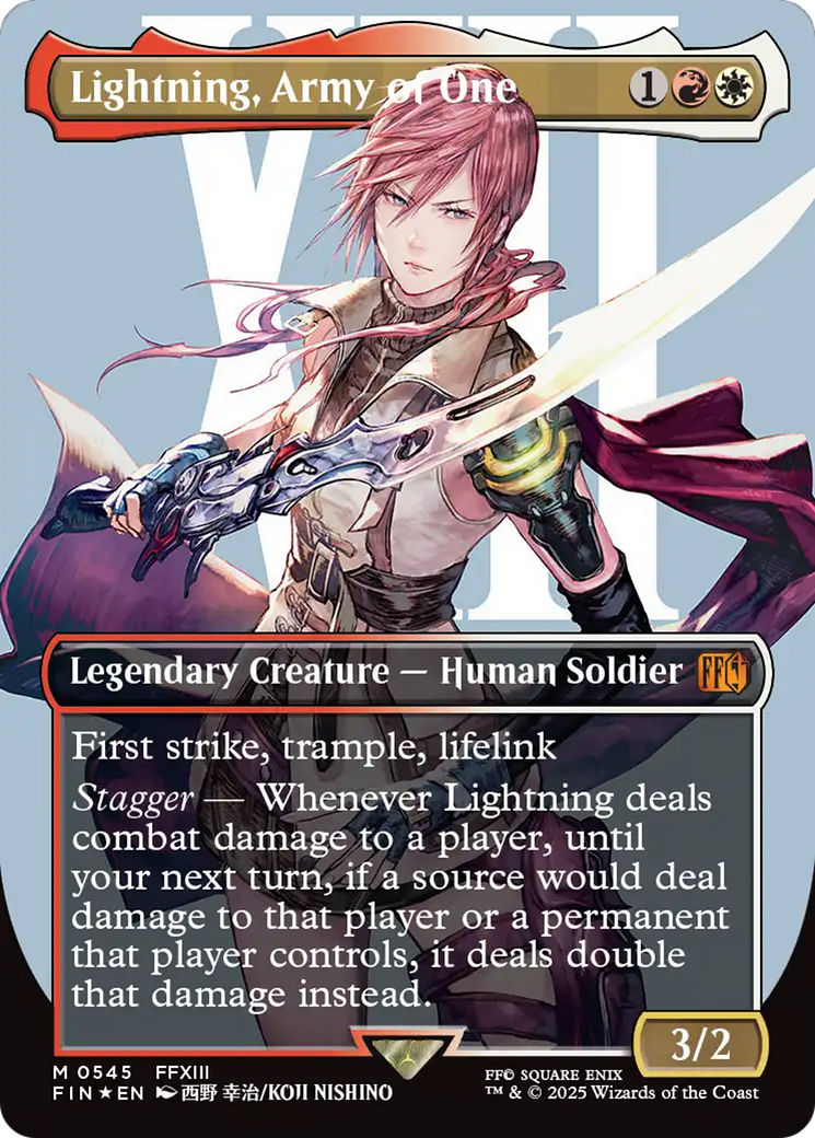Lightning, Army of One (Borderless) (Surge Foil) [FINAL FANTASY] | Exor Games Bridgewater