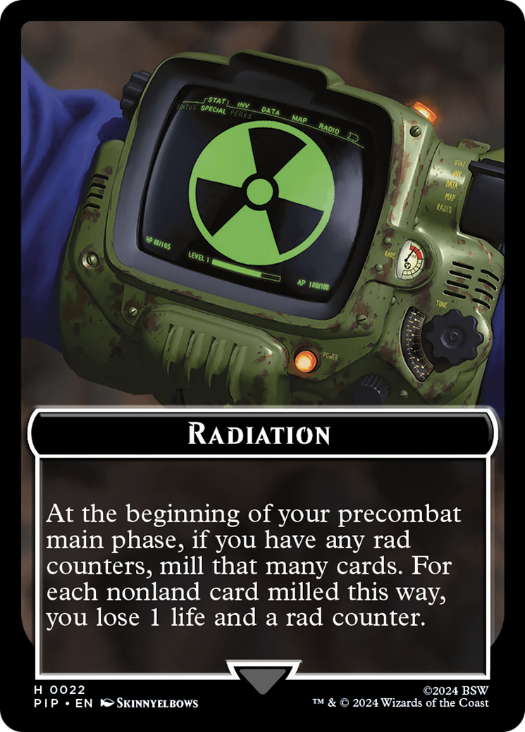 Radiation // Human Soldier Double-Sided Token [Fallout Tokens] | Exor Games Bridgewater