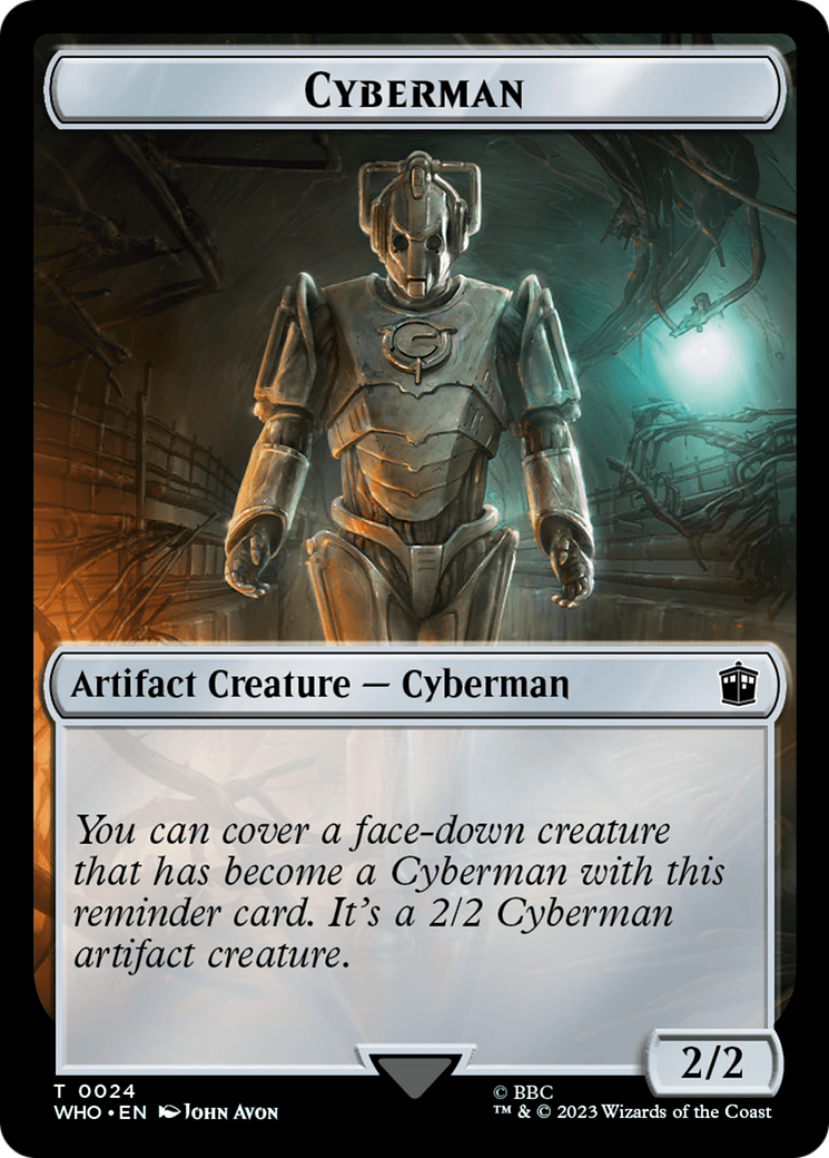 Alien Rhino // Cyberman Double-Sided Token [Doctor Who Tokens] | Exor Games Bridgewater