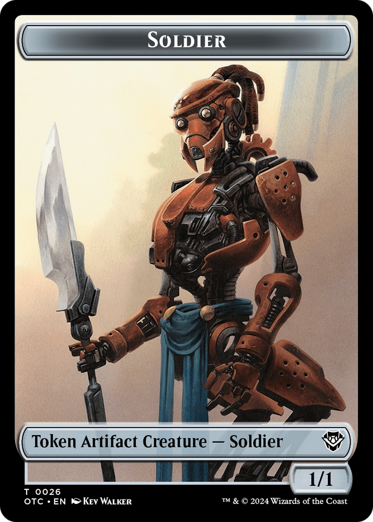 Elemental (0014) // Soldier (0026) Double-Sided Token [Outlaws of Thunder Junction Commander Tokens] | Exor Games Bridgewater