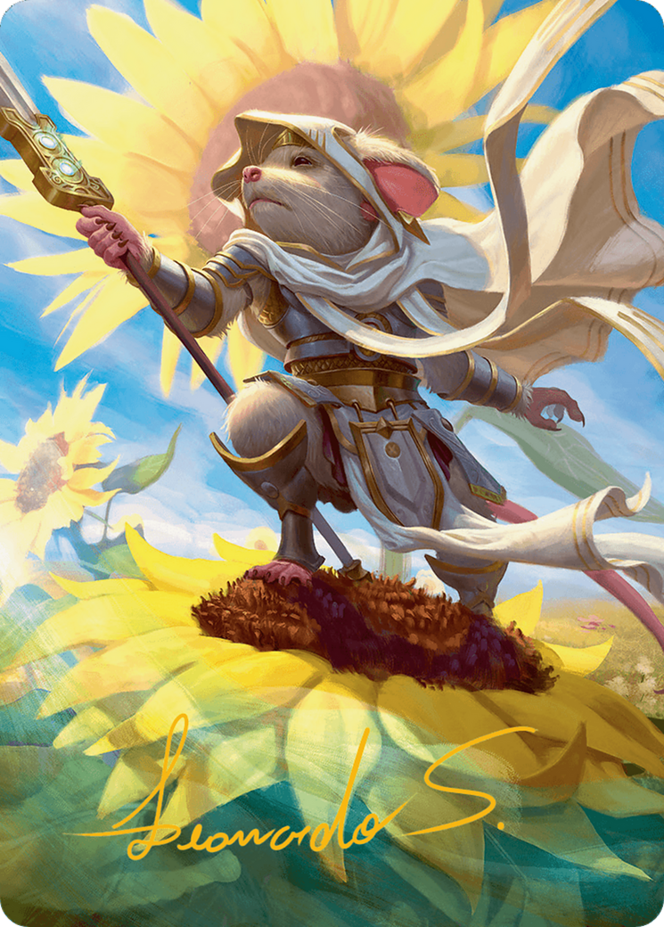 Elspeth, Sun's Champion Art Card (Gold-Stamped Signature) [Bloomburrow Art Series] | Exor Games Bridgewater