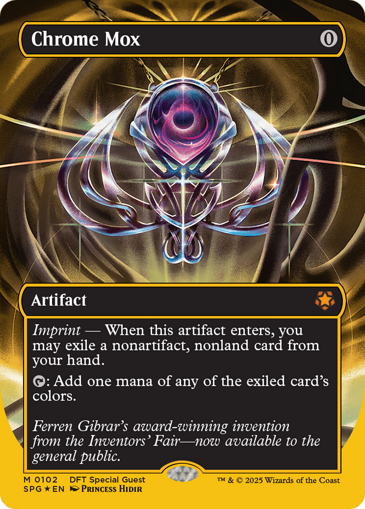 Chrome Mox (Borderless) (First-Place Foil) [Aetherdrift Special Guests] | Exor Games Bridgewater