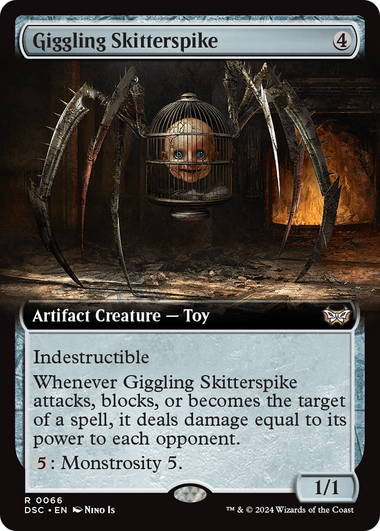 Giggling Skitterspike (Extended Art) [Duskmourn: House of Horror Commander] | Exor Games Bridgewater