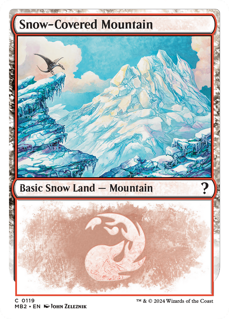 Snow-Covered Mountain (White Border) [Mystery Booster 2] | Exor Games Bridgewater