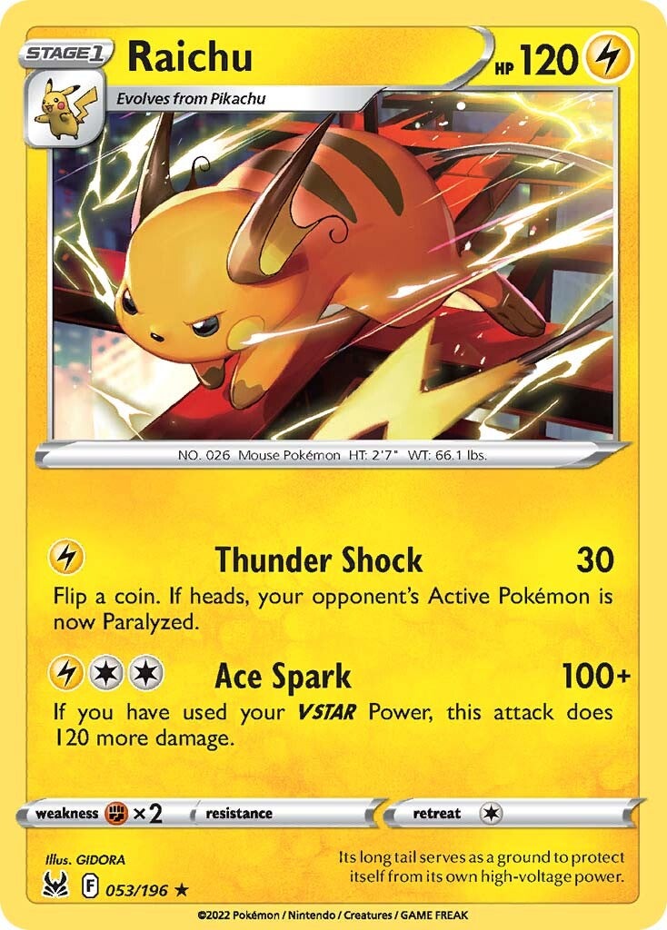 Raichu (053/196) [Sword & Shield: Lost Origin] | Exor Games Bridgewater