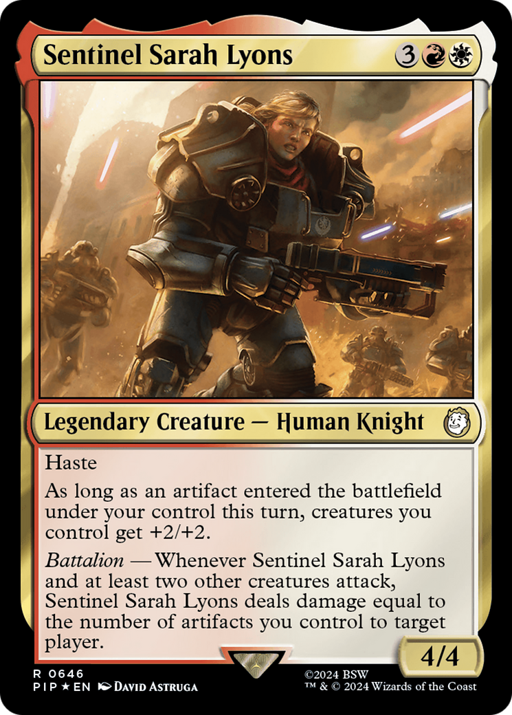 Sentinel Sarah Lyons (Surge Foil) [Fallout] | Exor Games Bridgewater