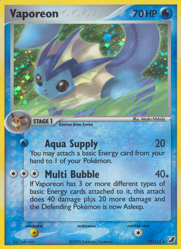 Vaporeon (19/115) [EX: Unseen Forces] | Exor Games Bridgewater