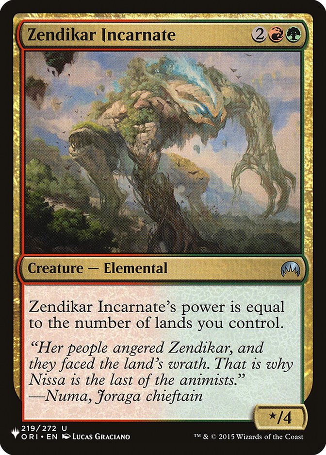 Zendikar Incarnate [The List] | Exor Games Bridgewater