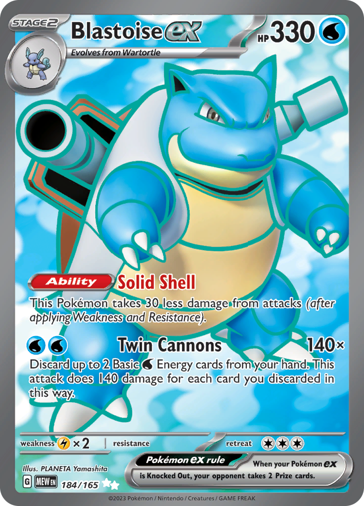 Blastoise ex (184/165) [Scarlet & Violet: 151] | Exor Games Bridgewater