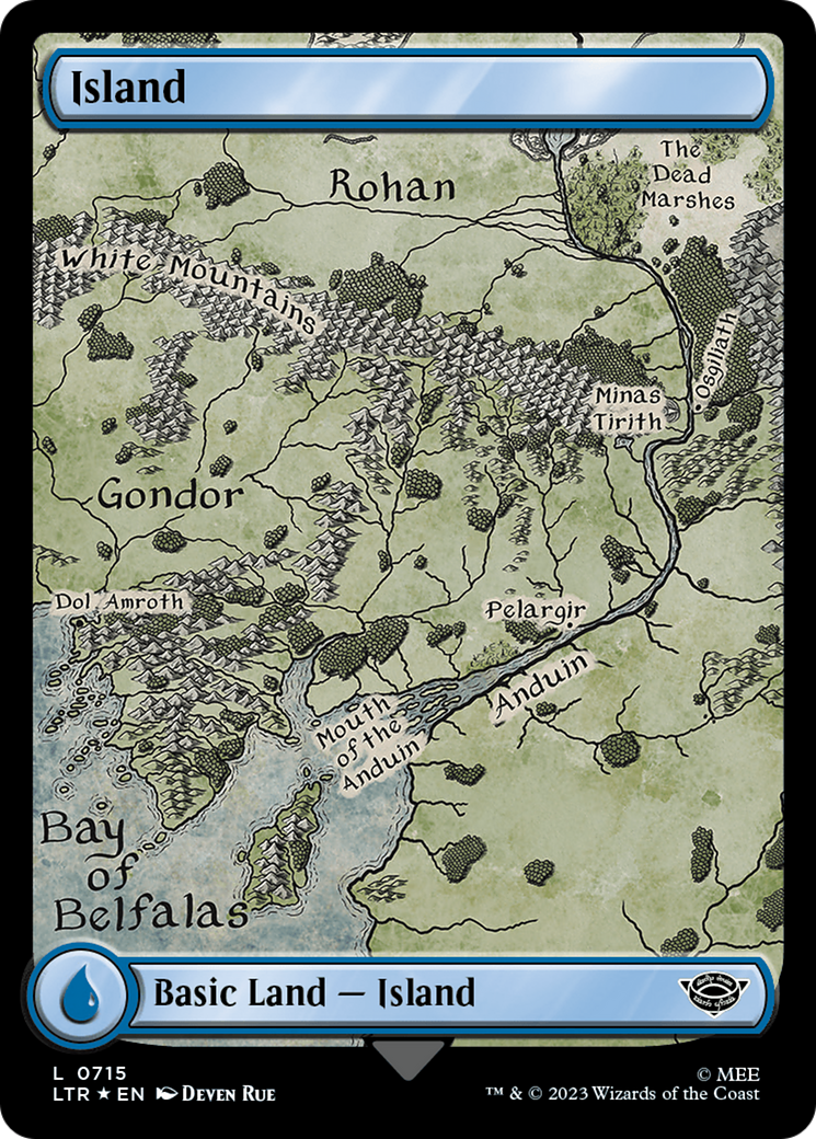 Island (0715) (Surge Foil) [The Lord of the Rings: Tales of Middle-Earth] | Exor Games Bridgewater