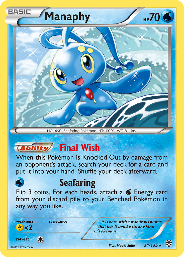 Manaphy (34/135) [Black & White: Plasma Storm] | Exor Games Bridgewater