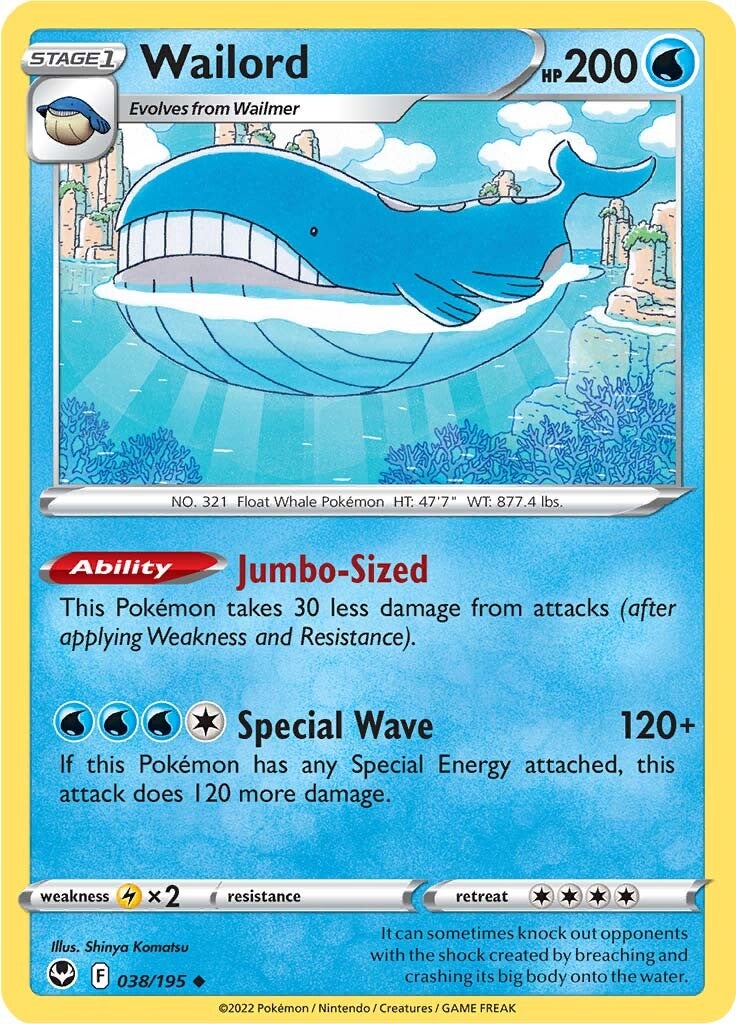 Wailord (038/195) [Sword & Shield: Silver Tempest] | Exor Games Bridgewater