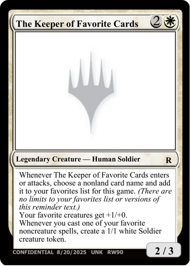 The Keeper of Favorite Cards (8/20/2025) [Unknown Event] | Exor Games Bridgewater