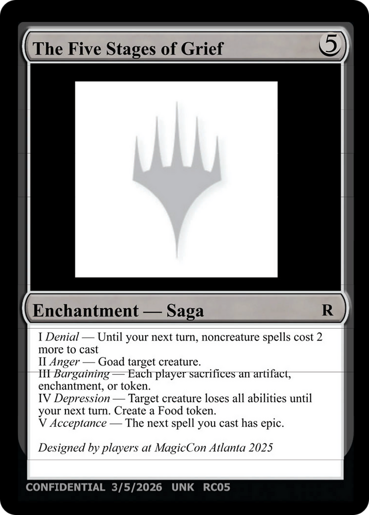 The Five Stages of Grief [Unknown Event] | Exor Games Bridgewater