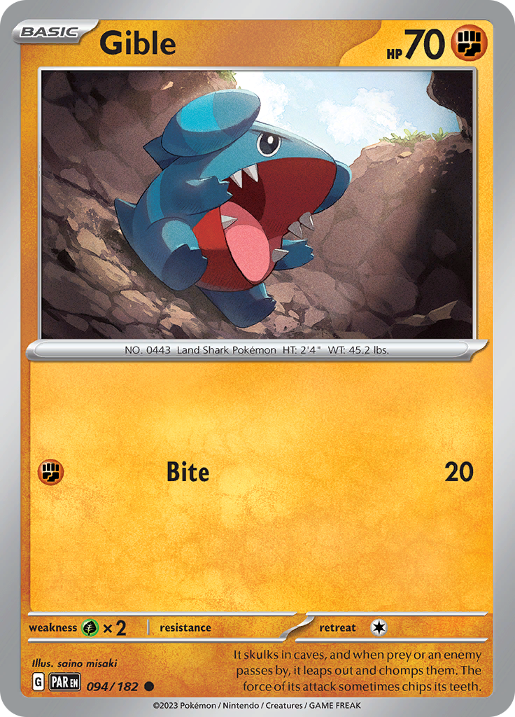 Gible (094/182) [Scarlet & Violet: Paradox Rift] | Exor Games Bridgewater