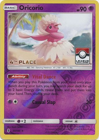 Oricorio (55/145) (League Promo 4th Place) [Sun & Moon: Guardians Rising] | Exor Games Bridgewater