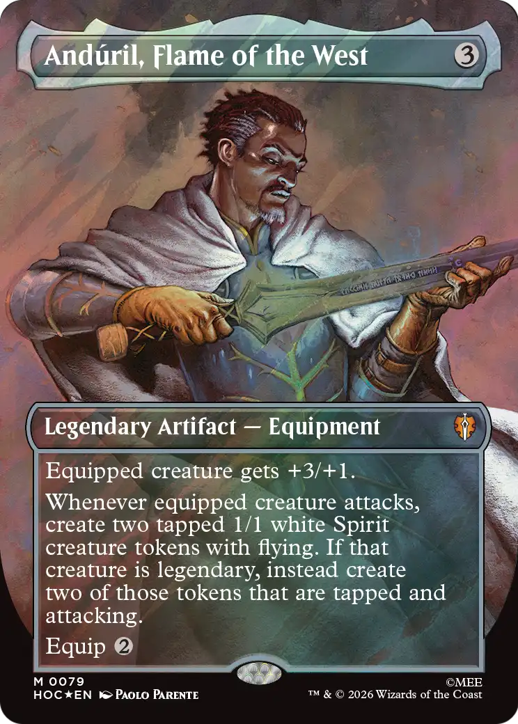 Anduril, Flame of the West (Borderless) (Surge Foil) [The Hobbit: Eternal-Legal] | Exor Games Bridgewater