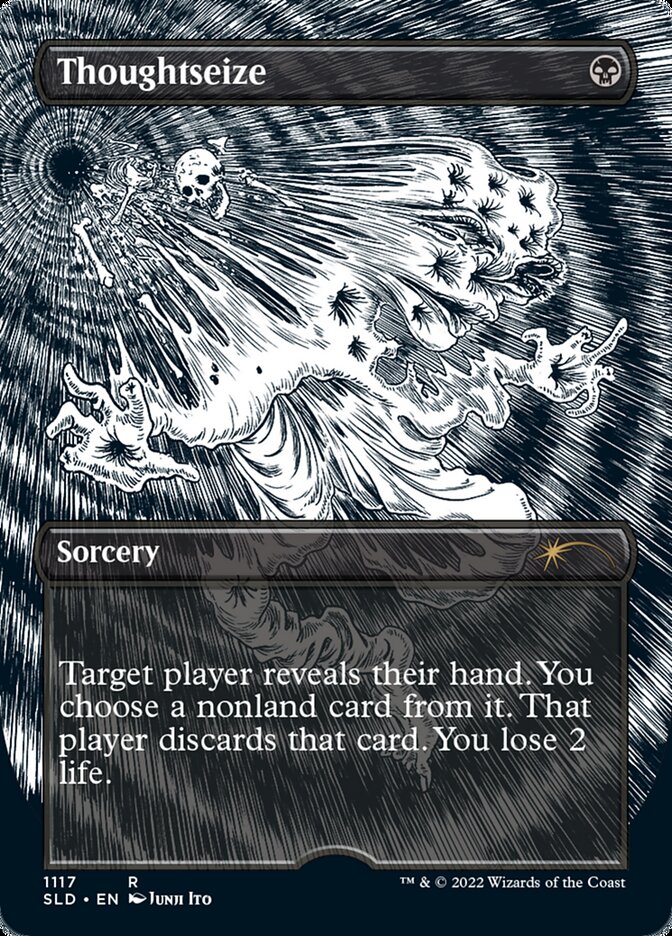 Thoughtseize (Borderless Etched Foil) [Secret Lair Drop Series] | Exor Games Bridgewater