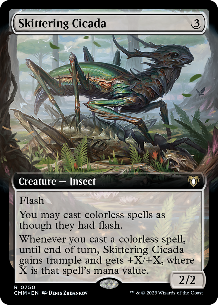 Skittering Cicada (Extended Art) [Commander Masters] | Exor Games Bridgewater