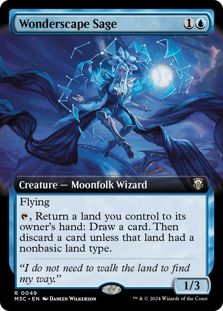 Wonderscape Sage (Extended Art) (Ripple Foil) [Modern Horizons 3 Commander] | Exor Games Bridgewater