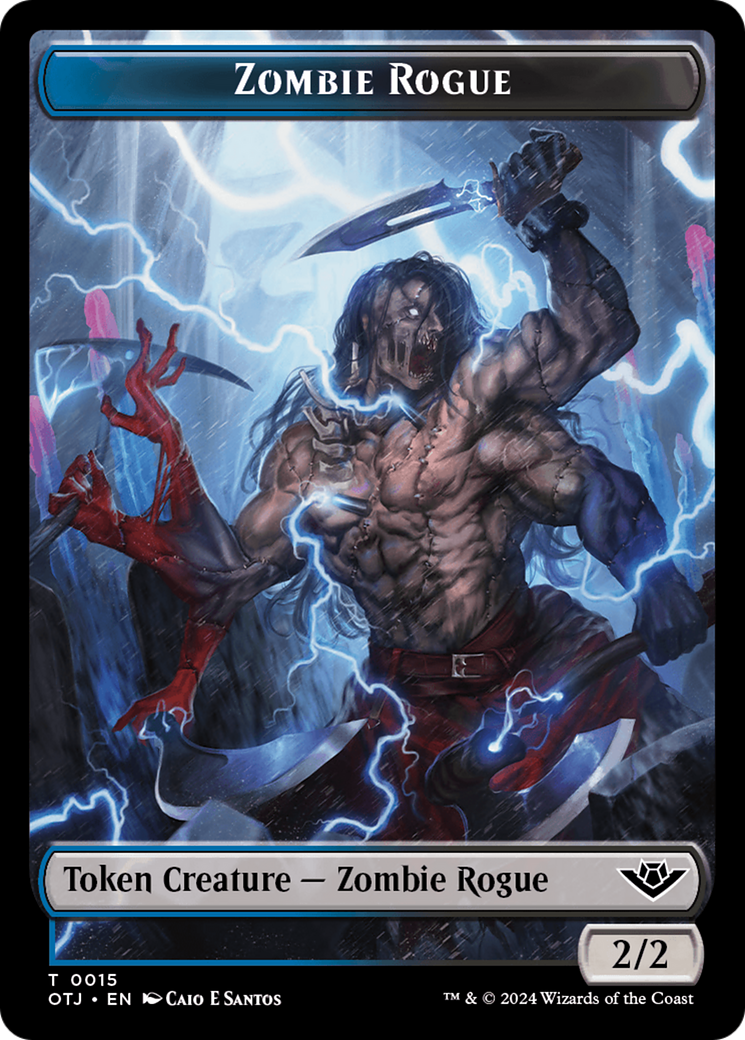 Treasure // Zombie Rogue Double-Sided Token [Outlaws of Thunder Junction Tokens] | Exor Games Bridgewater