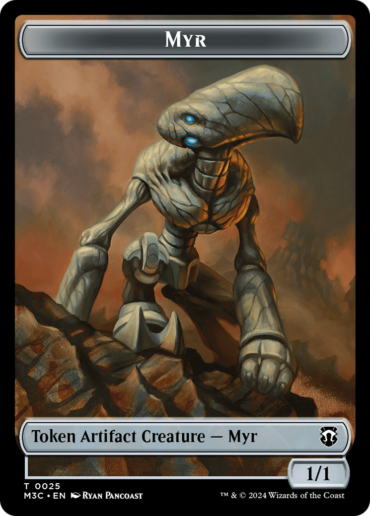 Construct (Ripple Foil) // Myr Double-Sided Token [Modern Horizons 3 Commander Tokens] | Exor Games Bridgewater