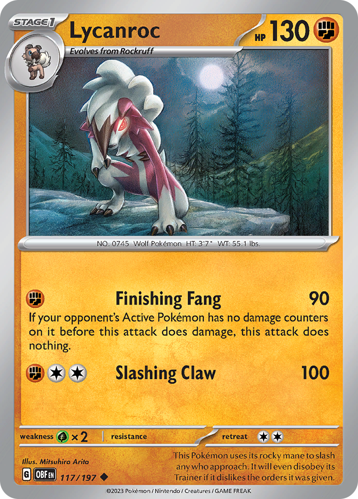 Lycanroc (117/197) [Scarlet & Violet: Obsidian Flames] | Exor Games Bridgewater