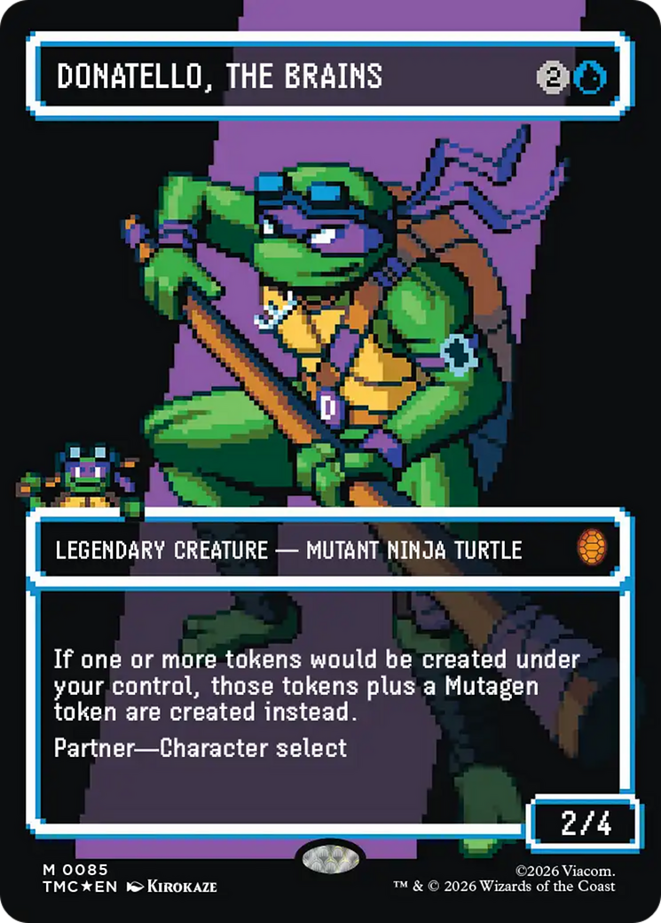 Donatello, the Brains (0085) (Borderless) (Surge Foil) [Teenage Mutant Ninja Turtles Commander] | Exor Games Bridgewater