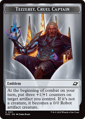 Robot // Emblem - Tezzeret, Cruel Captain Double-Sided Token [Edge of Eternities Tokens] | Exor Games Bridgewater