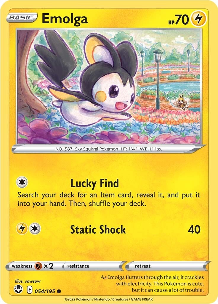 Emolga (054/195) [Sword & Shield: Silver Tempest] | Exor Games Bridgewater