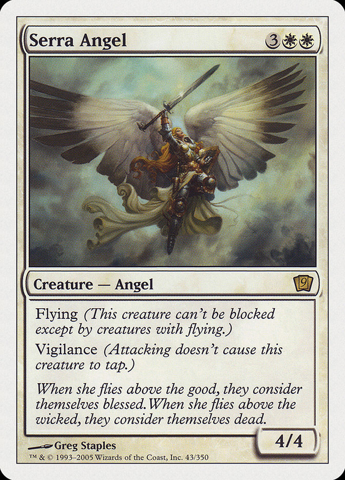 Serra Angel (9th Edition) [Oversize Cards] | Exor Games Bridgewater