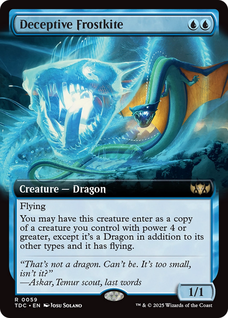 Deceptive Frostkite (Extended Art) [Tarkir: Dragonstorm Commander] | Exor Games Bridgewater