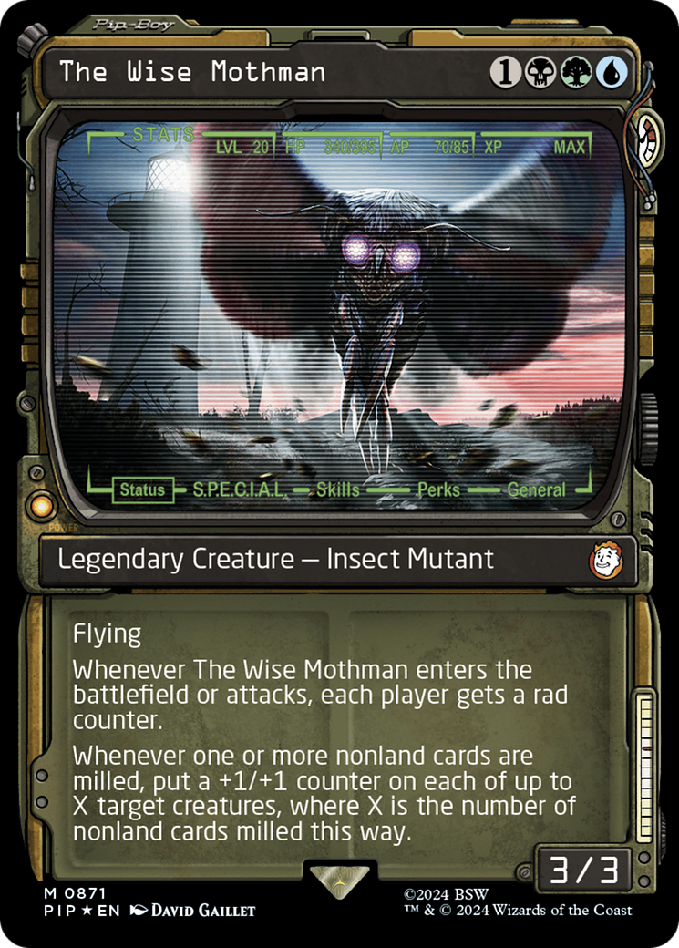 The Wise Mothman (Showcase) (Surge Foil) [Fallout] | Exor Games Bridgewater