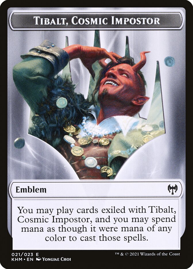 Dwarf Berserker // Tibalt, Cosmic Impostor Emblem Double-Sided Token [Kaldheim Tokens] | Exor Games Bridgewater