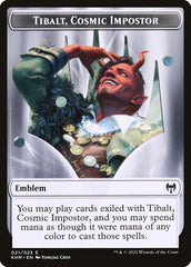 Elf Warrior // Tibalt, Cosmic Impostor Emblem Double-Sided Token [Kaldheim Tokens] | Exor Games Bridgewater