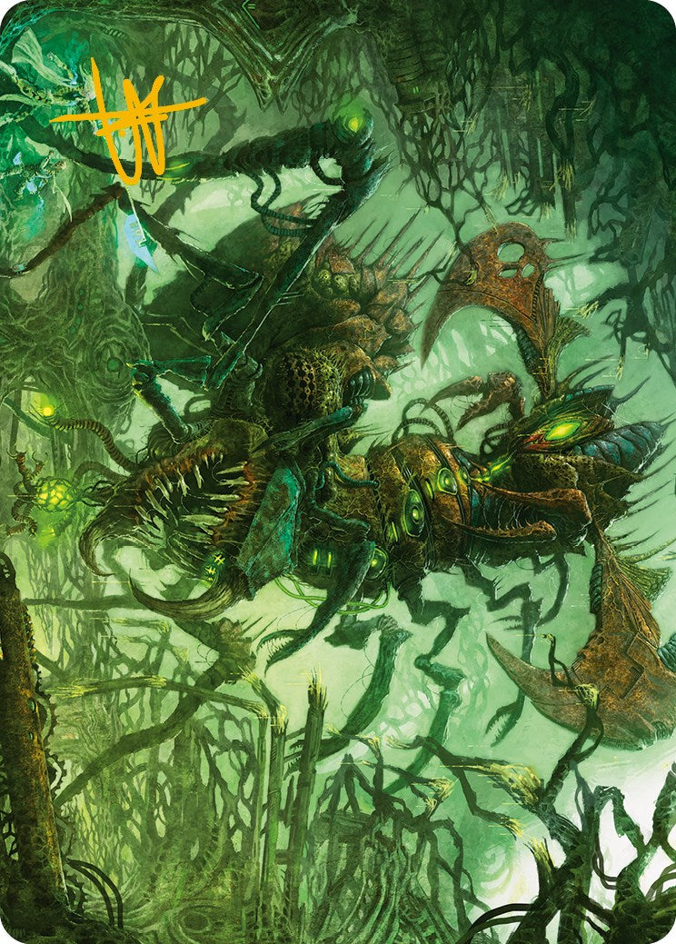 Skyscythe Engulfer Art Card (Gold-Stamped Signature) [Phyrexia: All Will Be One Art Series] | Exor Games Bridgewater