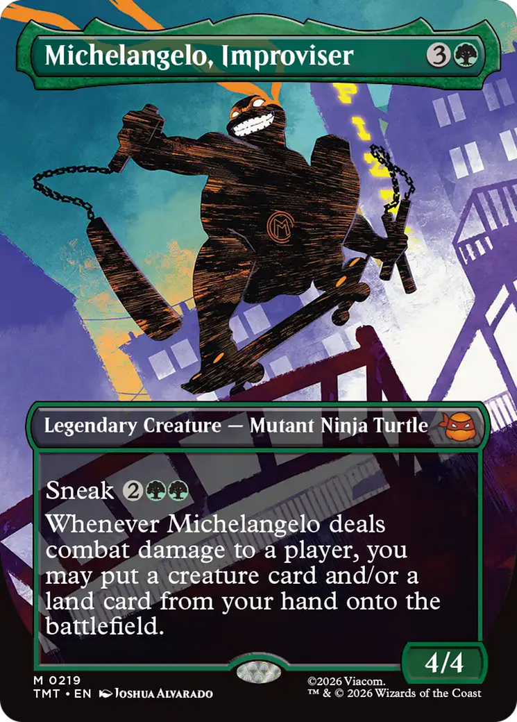 Michelangelo, Improviser (Borderless) [Teenage Mutant Ninja Turtles] | Exor Games Bridgewater